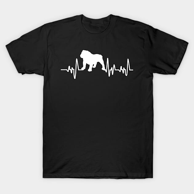 Bulldog Heartbeat For Dog Lovers T-Shirt by mohammadrezaabolghase